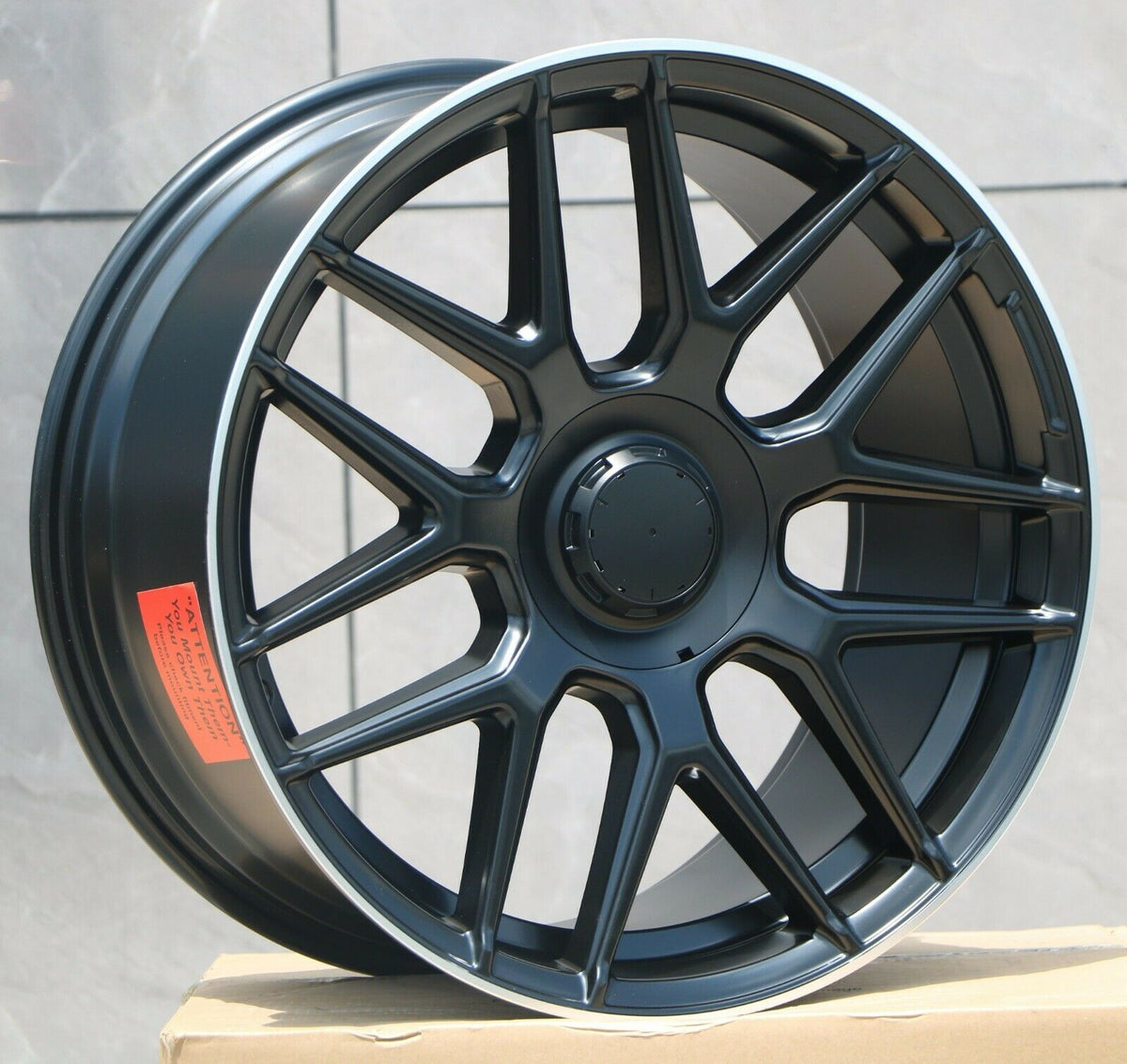 22-inch matte black OE Style Wheels for Mercedes ML, GLE, GLS models, featuring a sleek, modern design with multi-spoke pattern.