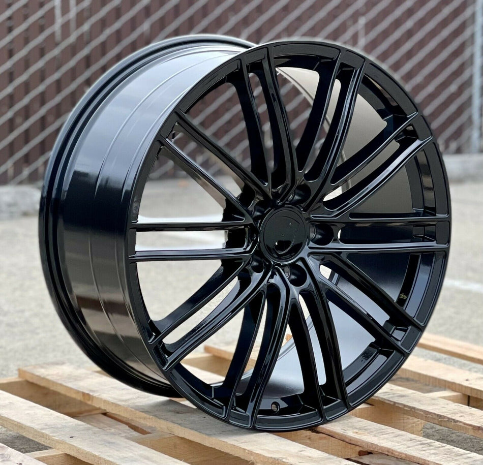 22" GTS Style Gloss Black Wheels Fits Porsche Cayenne GTS Diesel Hybrid Turbo