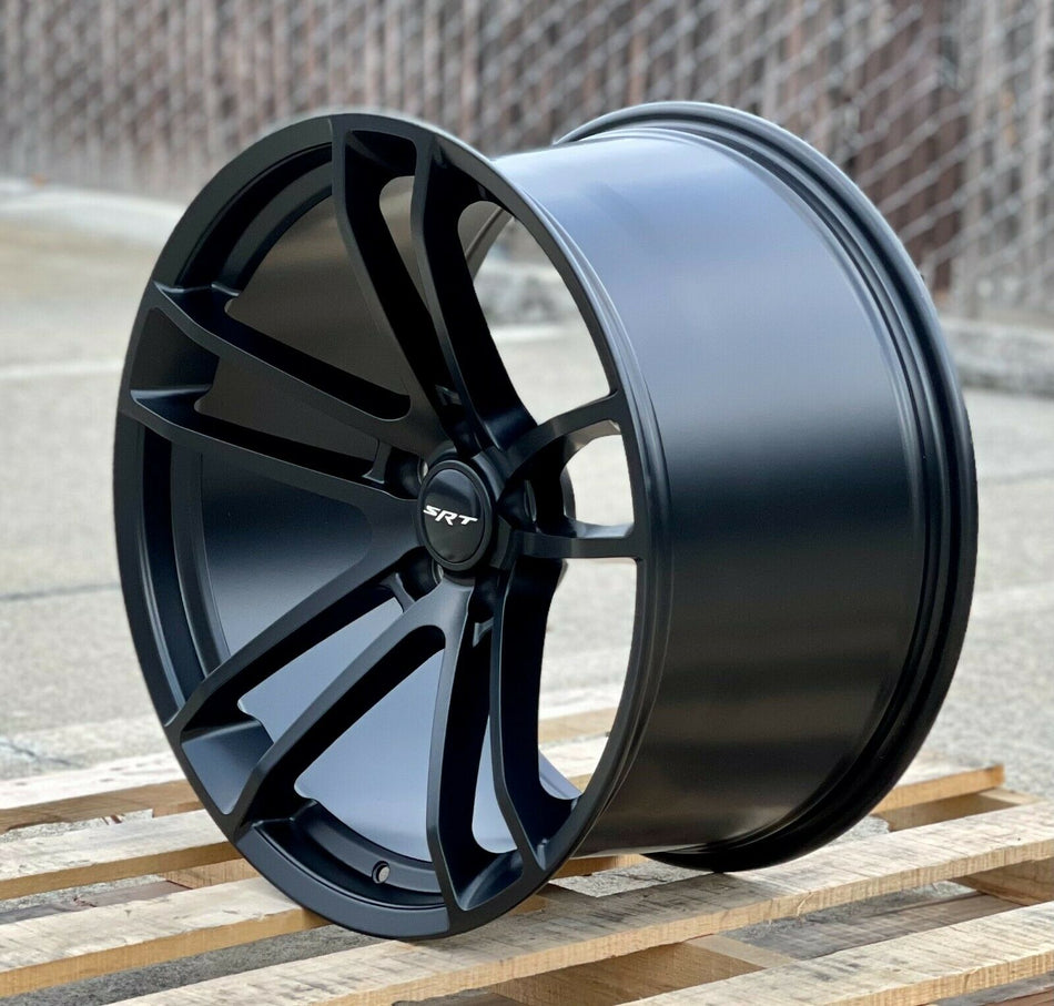 20" 20x9.5/20x11 SRT Flow Forged Deep Concave Style Matte Black Wheels Fits Dodge Challenger Charger GT SRT SXT Hellcat Scat Pack (Narrow Body Only)