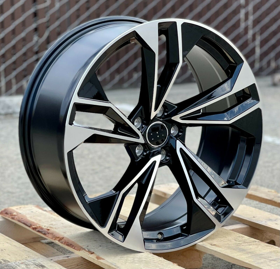 20" S5 Style Black Machined Wheels Fits Audi A3 S3 A43 S4 A5 S5 A6 S6 A7 S7 A8 S8 Q5 SQ5 RS3 RS5 RS7 TT QUATTRO ALLROAD